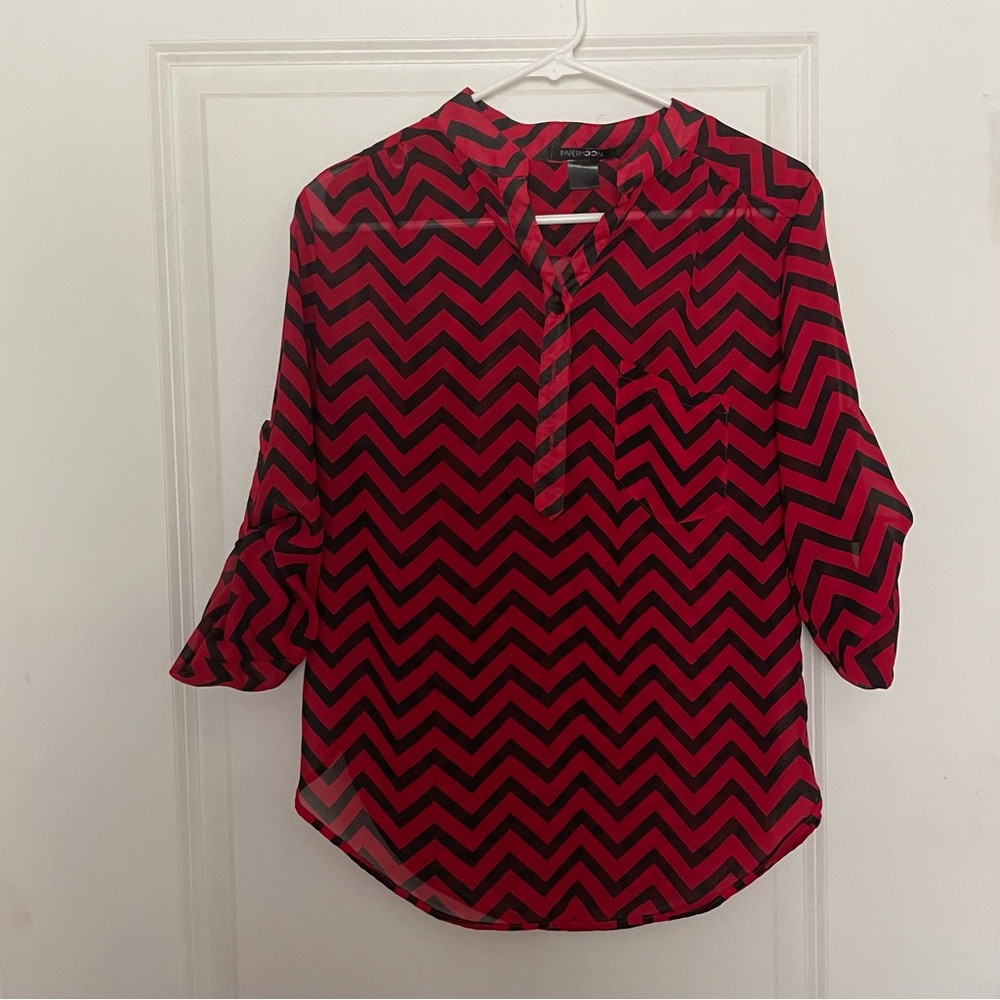 Red and black blouse